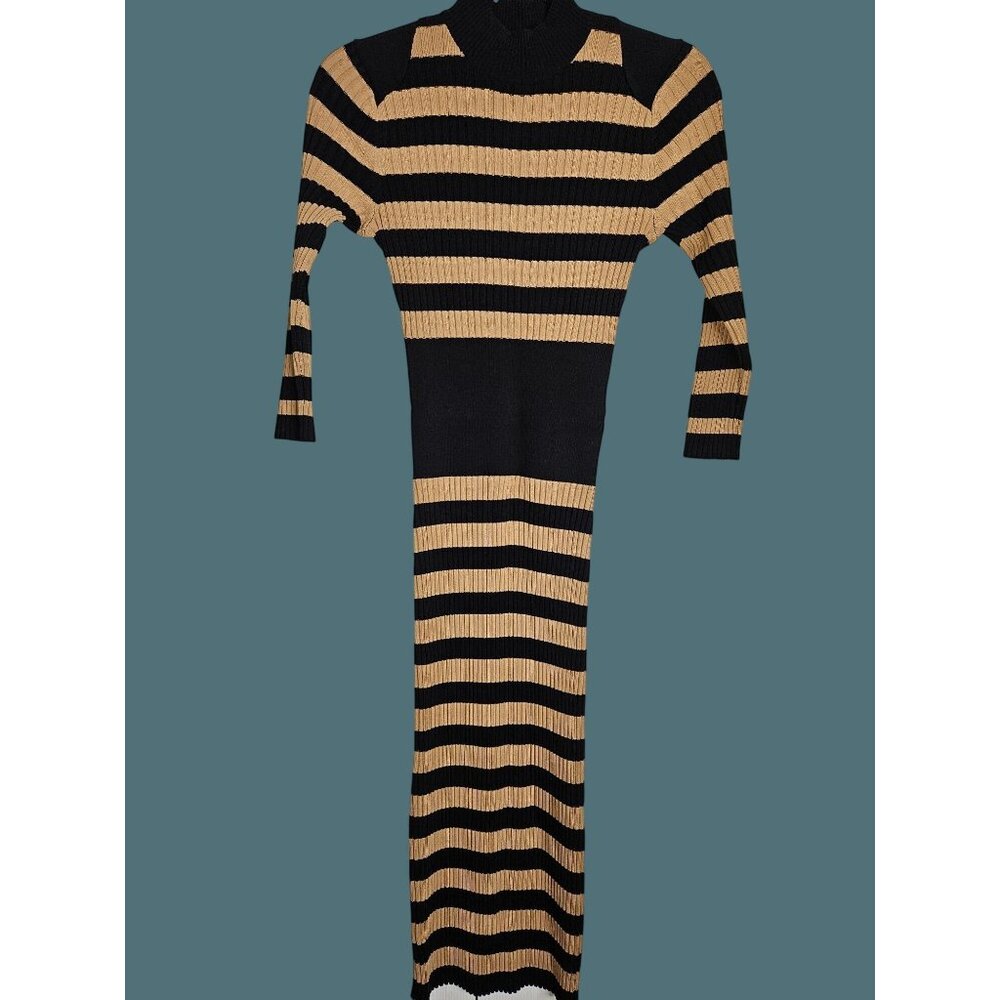 Gabrielle Union New York & Company XS Striped Ribbed Knit Sweater Dress Stretchy - Picture 4 of 7